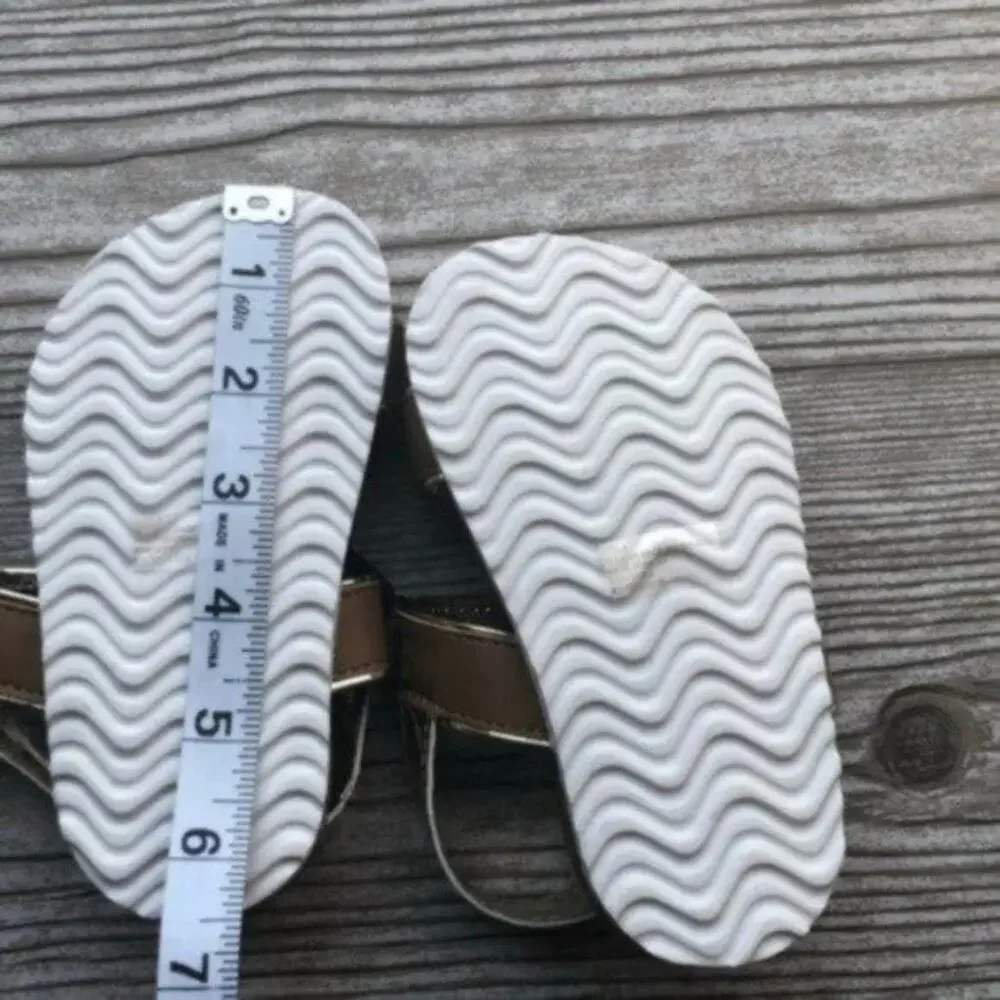 Bebe Brown & Gold Toddler Girl’s Sandals Sz 8